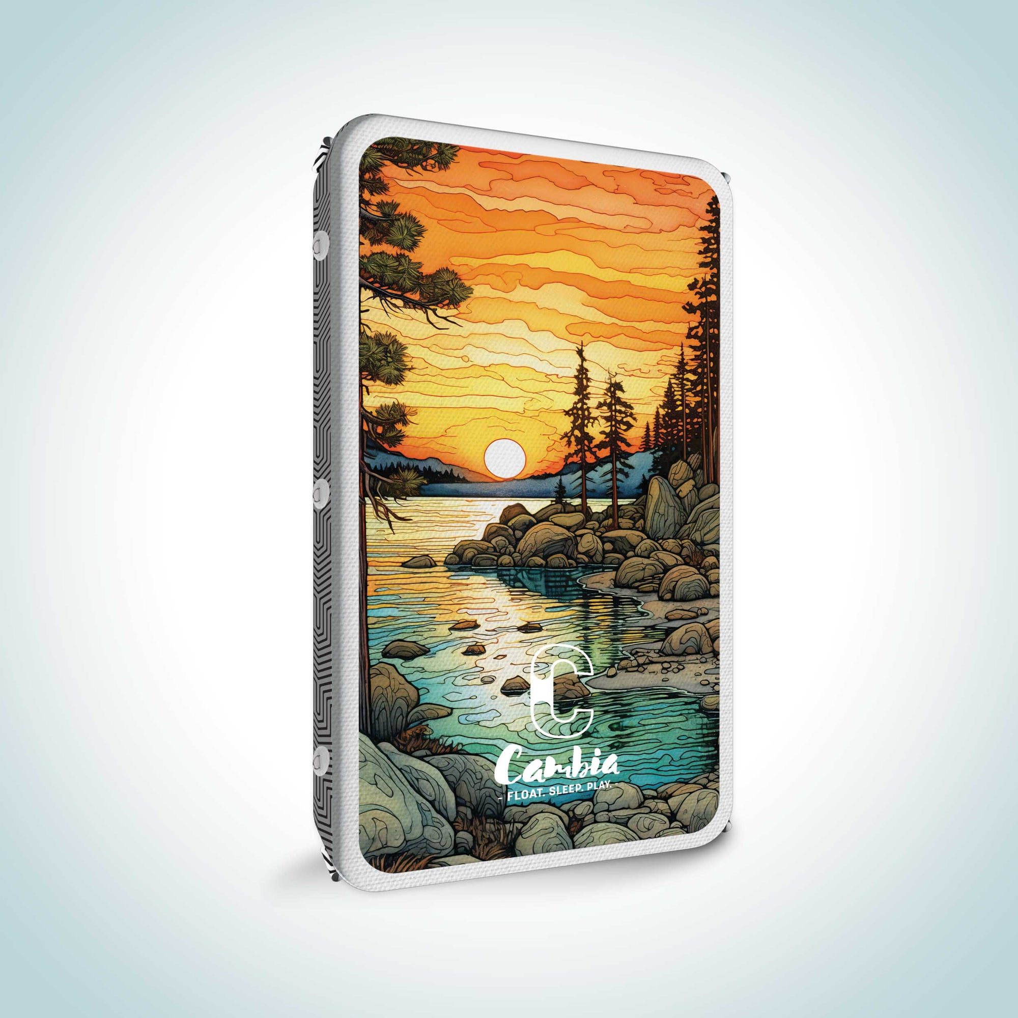The Cambia adaptable inflatable surface in tahoe sunset colorways